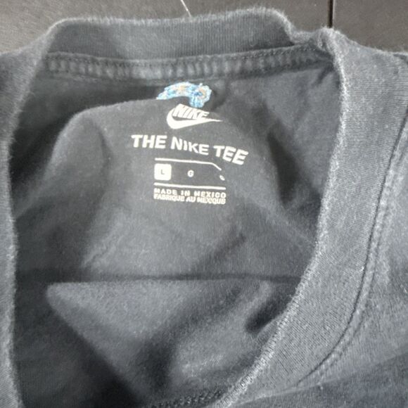 Nike Peace Love Basketball Men's L Black Short Sleeve T-Shirt Embroidered - Picture 7 of 10